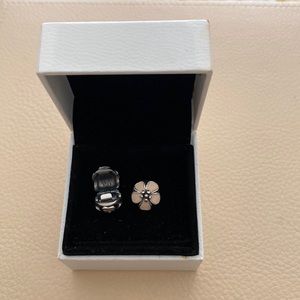 Set cherries blossom, pink enamel clips